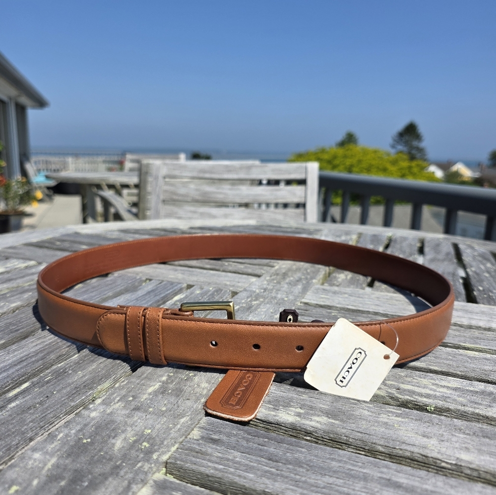 New, Vintage Coach Tan Leather Bridle Belt - Picture 13 of 16